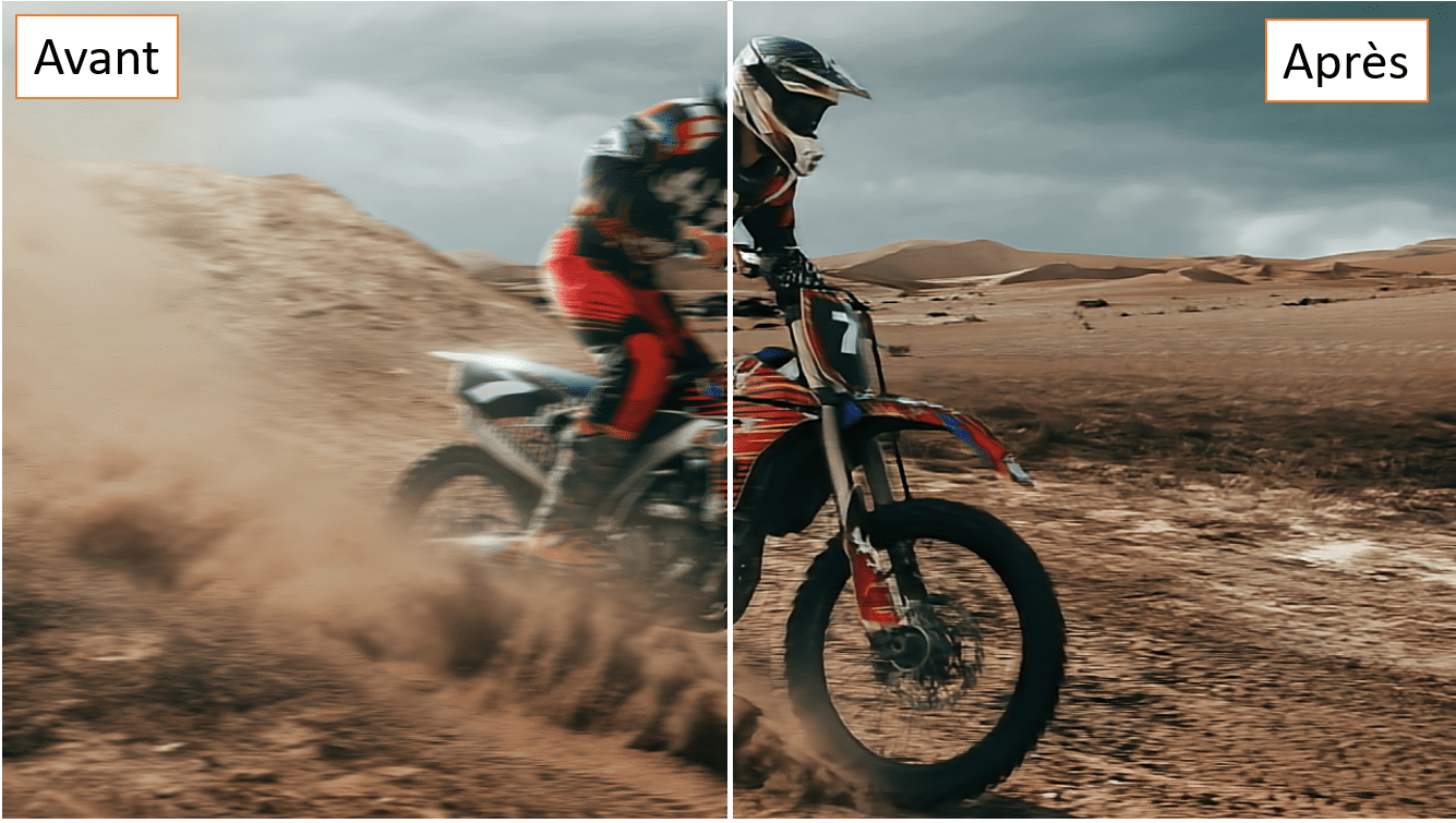 Comparatif avant et apres avoir déflouter une photo