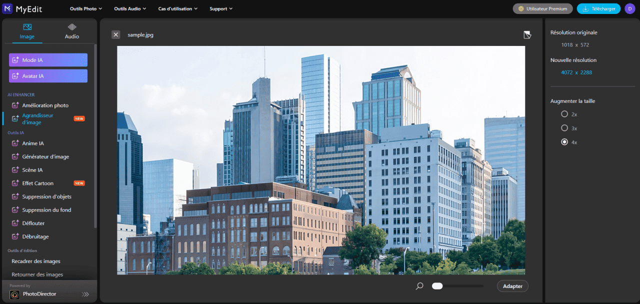 MyEdit - 1ère meilleure solution pour augmenter la résolution des images en ligne