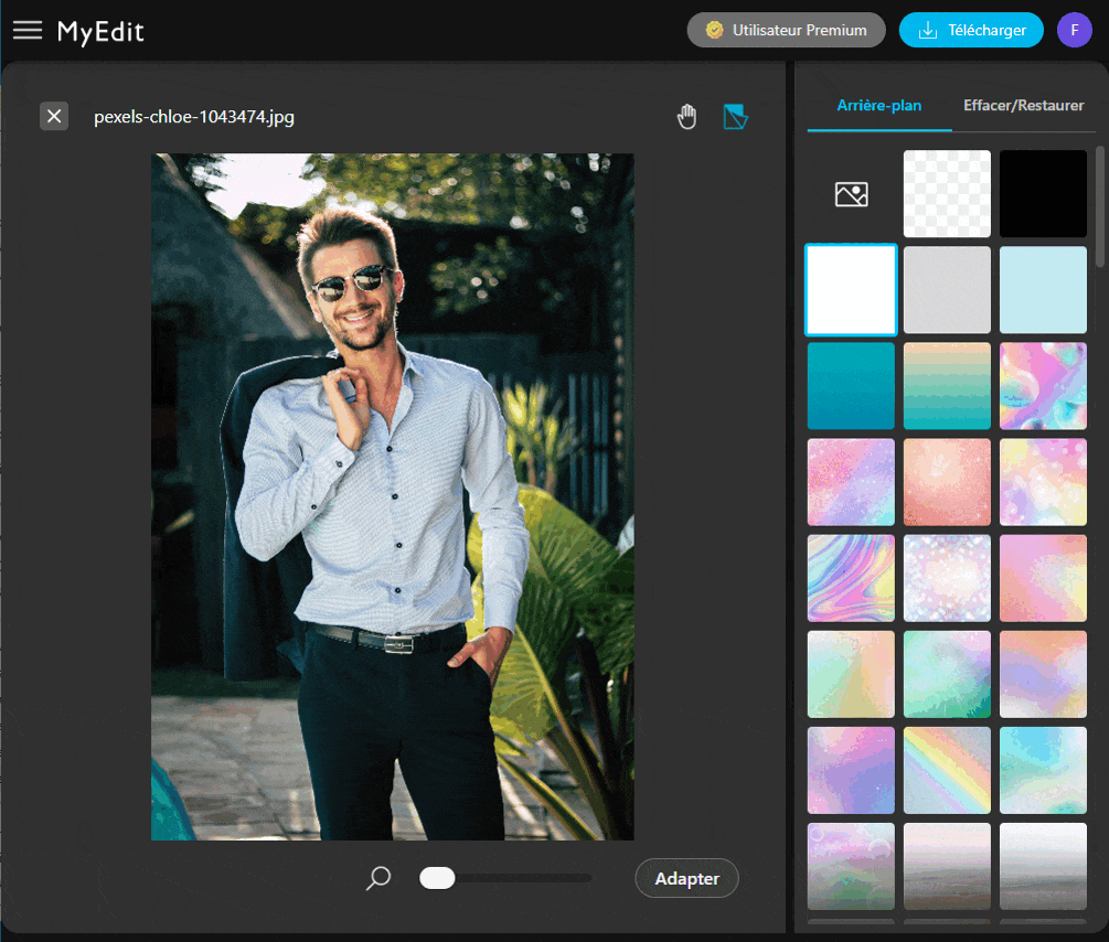 MyEdit - 1er solution pour ajouter un fond blanc sur une photo