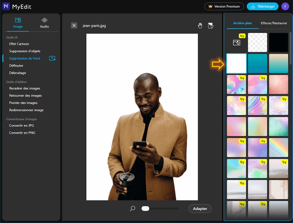 Ajouter un fond blanc sur une photo - Tutoriel avec une solution en ligne 3