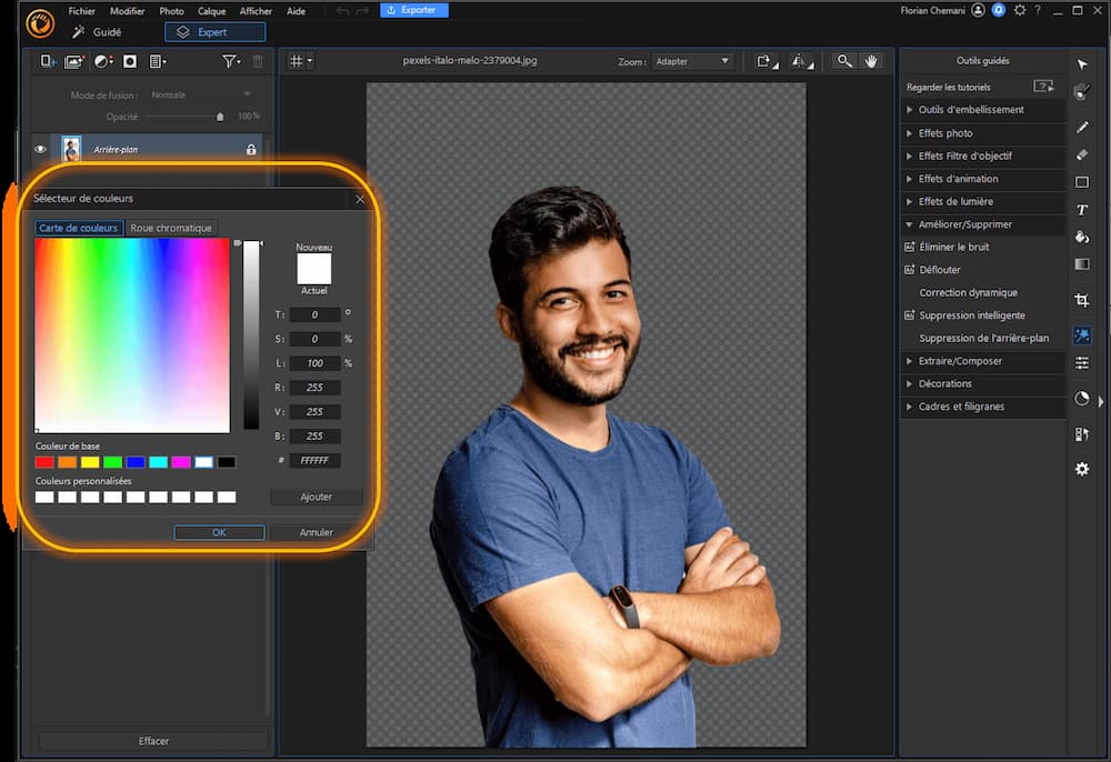 Ajouter un fond blanc sur une photo - Tutoriel PC 7