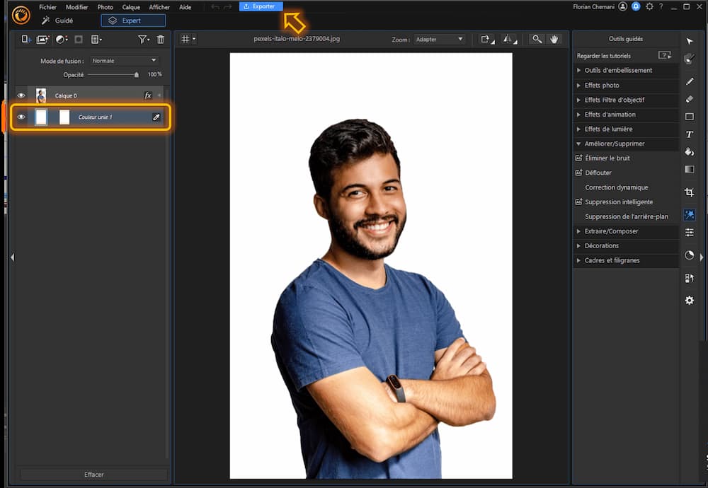 Ajouter un fond blanc sur une photo - Tutoriel PC 8