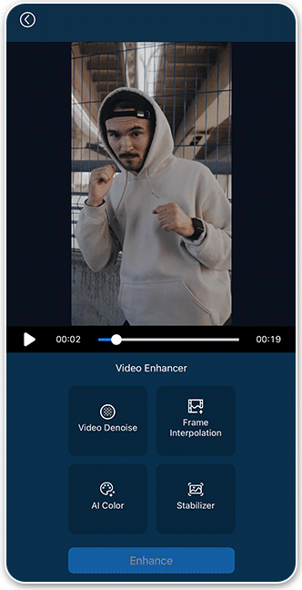 Interfaz de PowerDirector para mejorar la calidad de video