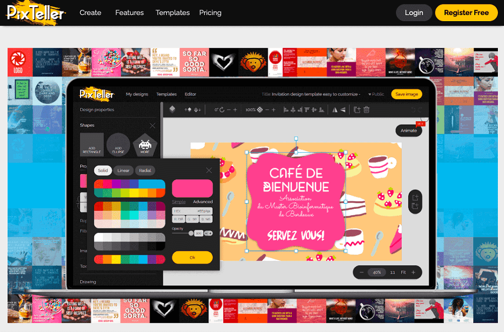 interface creation diaporama avec PixTeller, le meilleur choix pour les diaporamas marketing