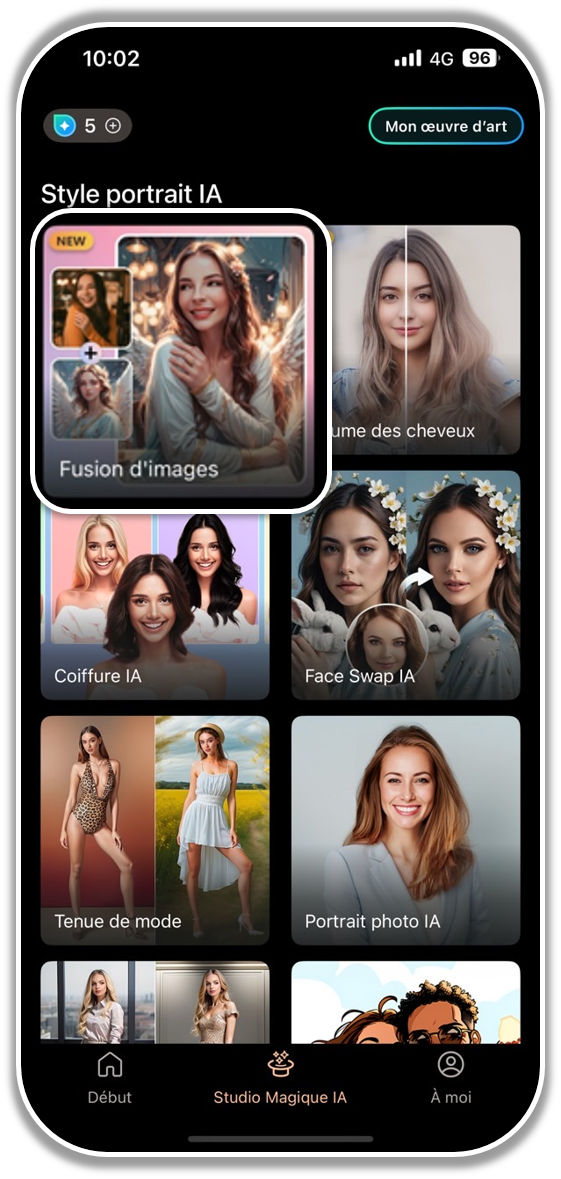 Tutoriel fusion photo IA sur mobile - Etape 1