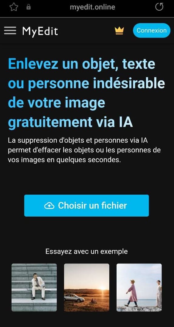 Enlever une personne sur un photo en ligne avec MyEdit