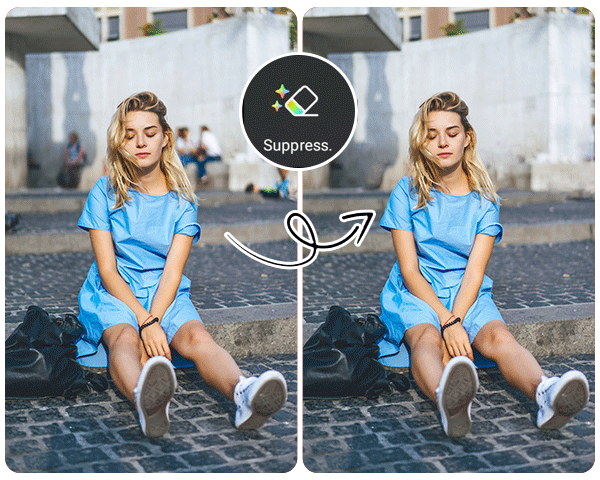 PhotoDirector - Enlever des touristes d'une photo Utilisez la meilleure application pour enlever une personne sur une photo