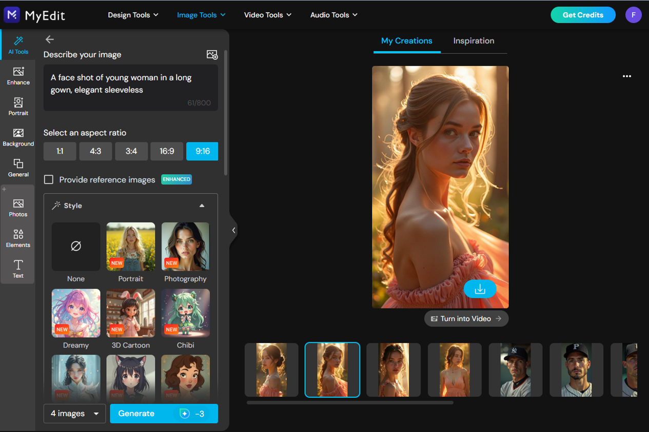 MyEdit - Top 1 Best AI Image Generator