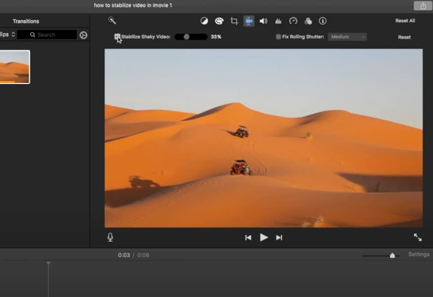iMovie PCユーザーインターフェース