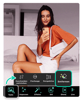 PhotoDirector App - Ordentlicher Hintergrund