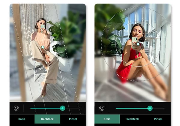 PhotoDirector App - Hintergrund unscharf machen