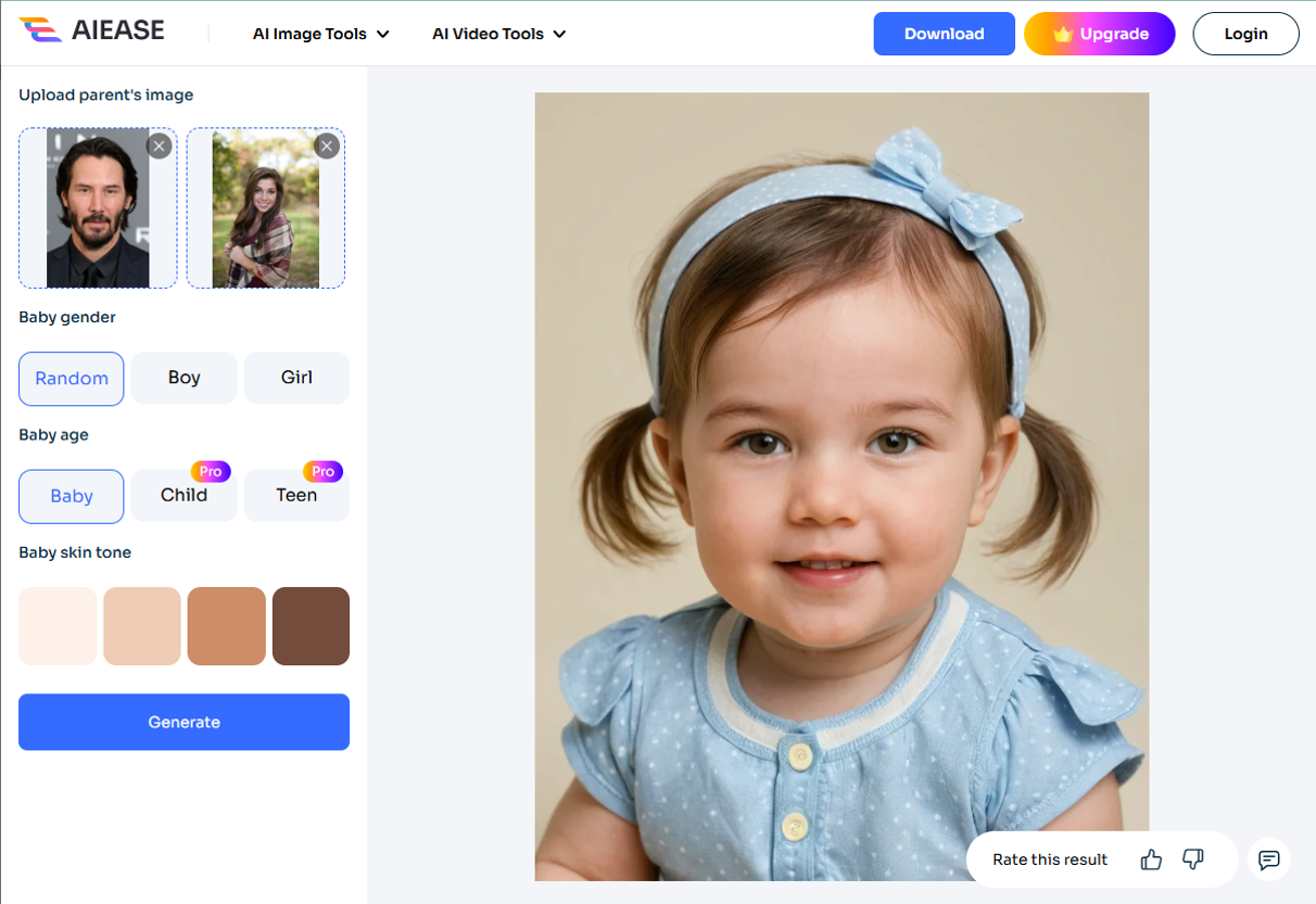 AI Ease - 7e Meilleur générateur de bébé IA