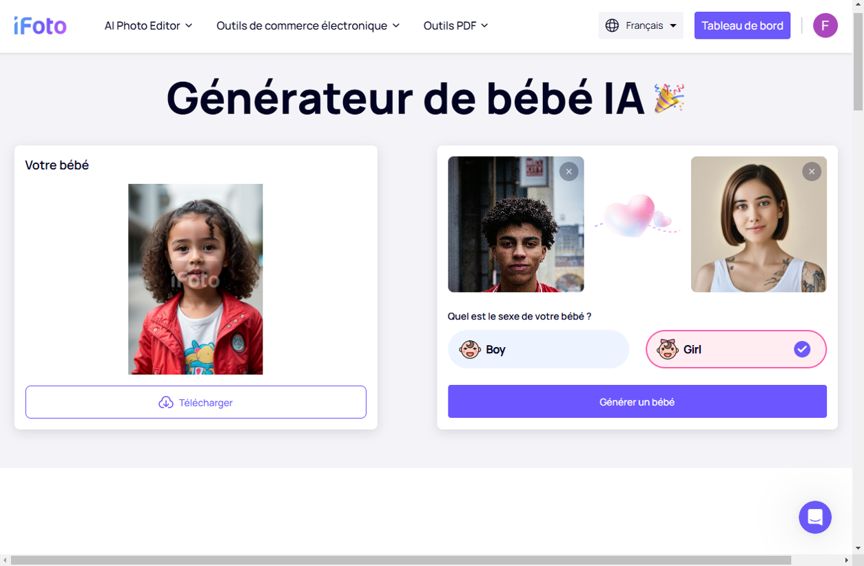 iFoto - 4e Meilleur générateur de bébé IA