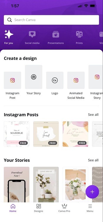 Canva Interface