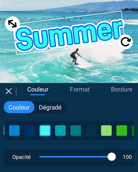 PowerDirector App - ajouter du texte sur mobile