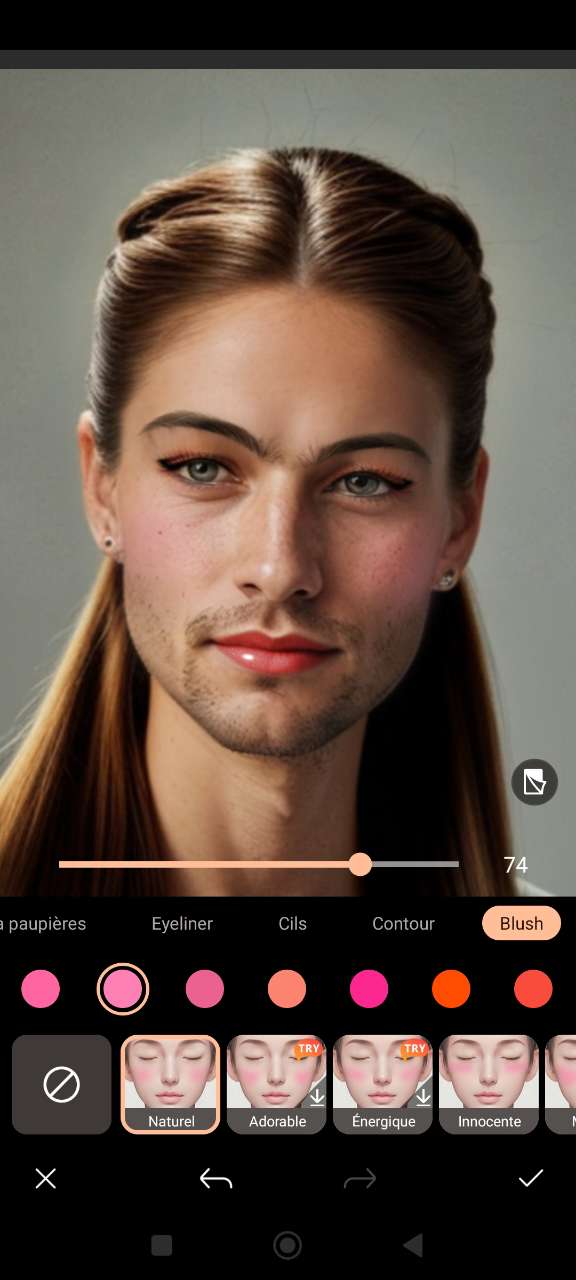 transformer homme en femme avec l'appli PhotoDirector