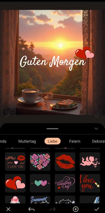 PhotoDirector - Guten Morgen Grüße gestalten PhotoDirector - Guten Morgen Grüße gestalten