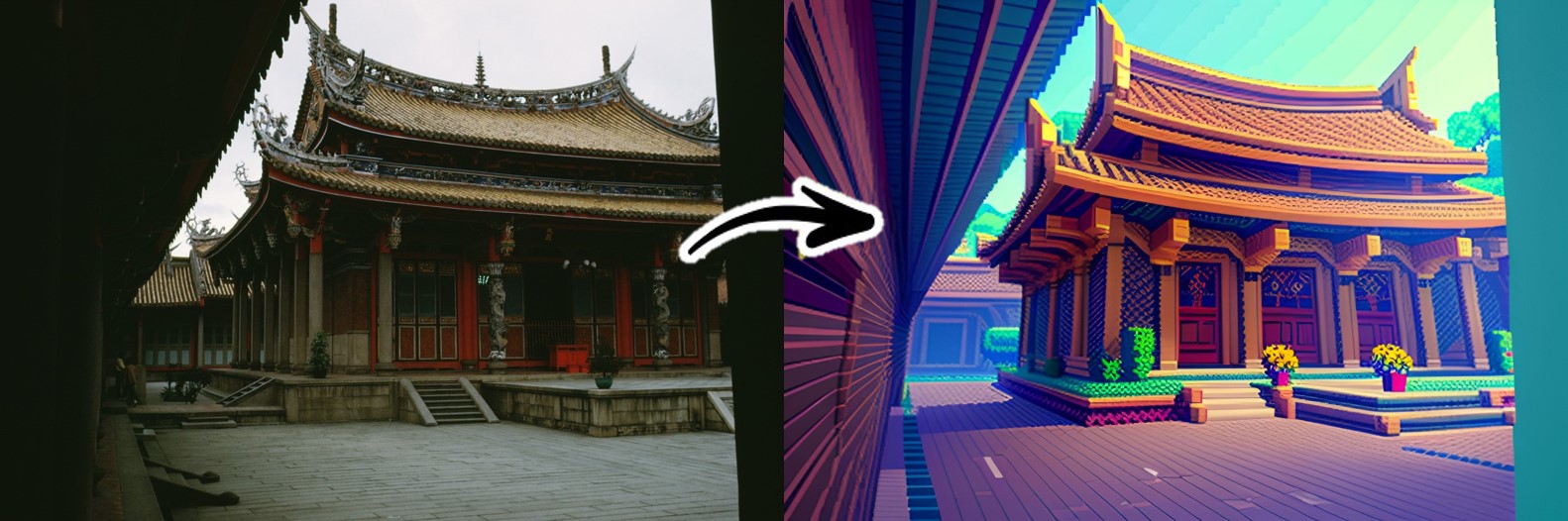 寺廟像素風