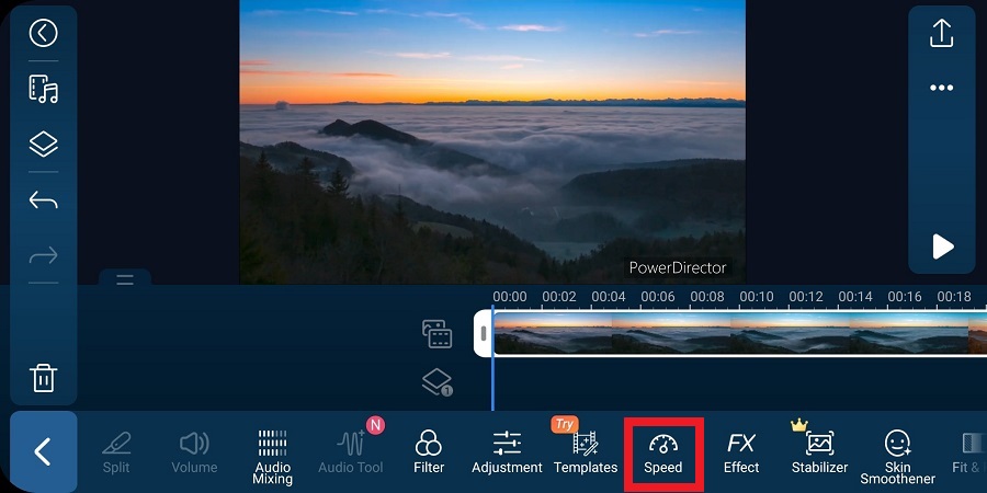 PowerDirector App - Edit Tab