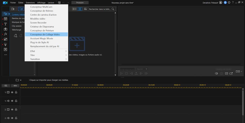 Step 1 Split Screen - PowerDirector