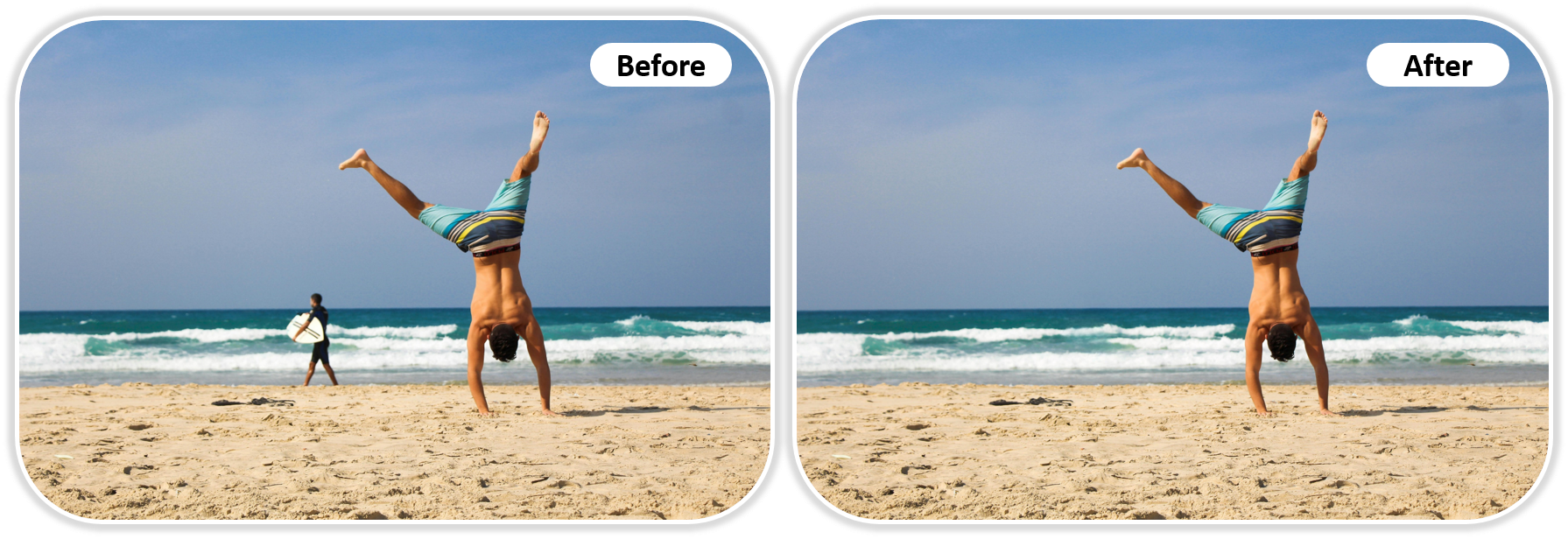 Result after removing someone from photo