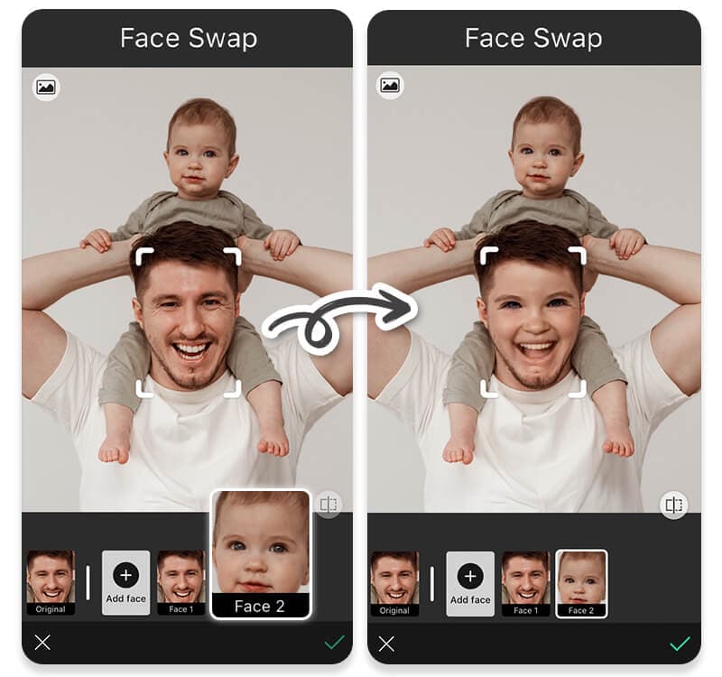 YouCam Perfect Face Swap Example