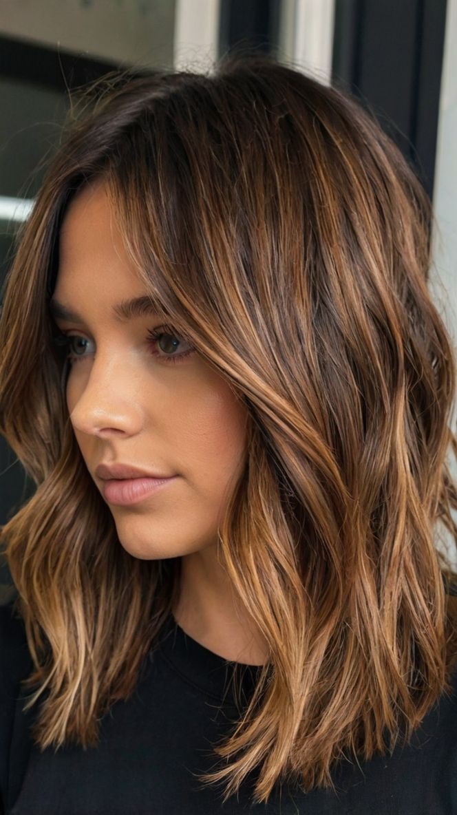 Lob texturé pour cheveux fins, coupe mi-longue avec effet volume naturel