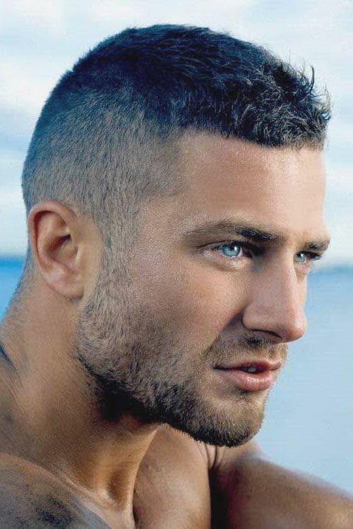 Modern butch cut hairstyle with slightly longer top