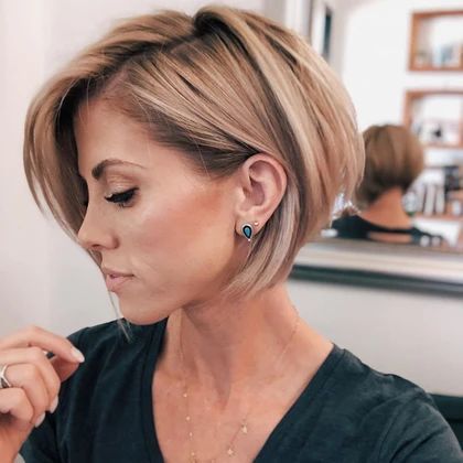 Haircut for women over 50 years old - Angled Bob