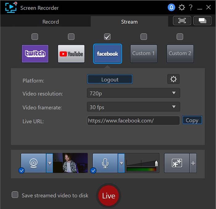 Screen Recorder - Webcam Set Up