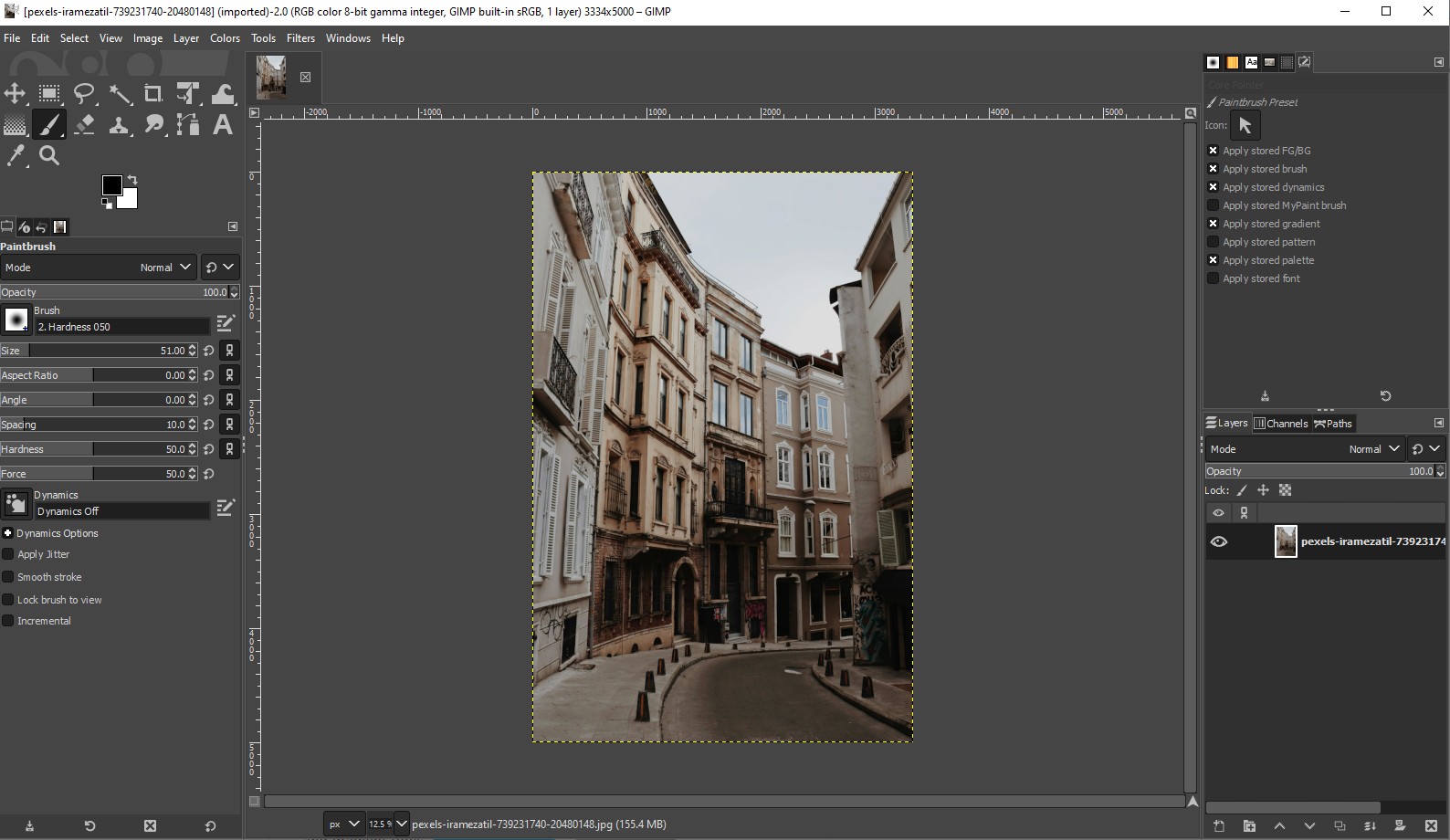 GIMP interface