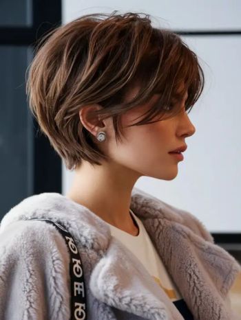 Dunkelblonder Bixie Cut Sommer 2025