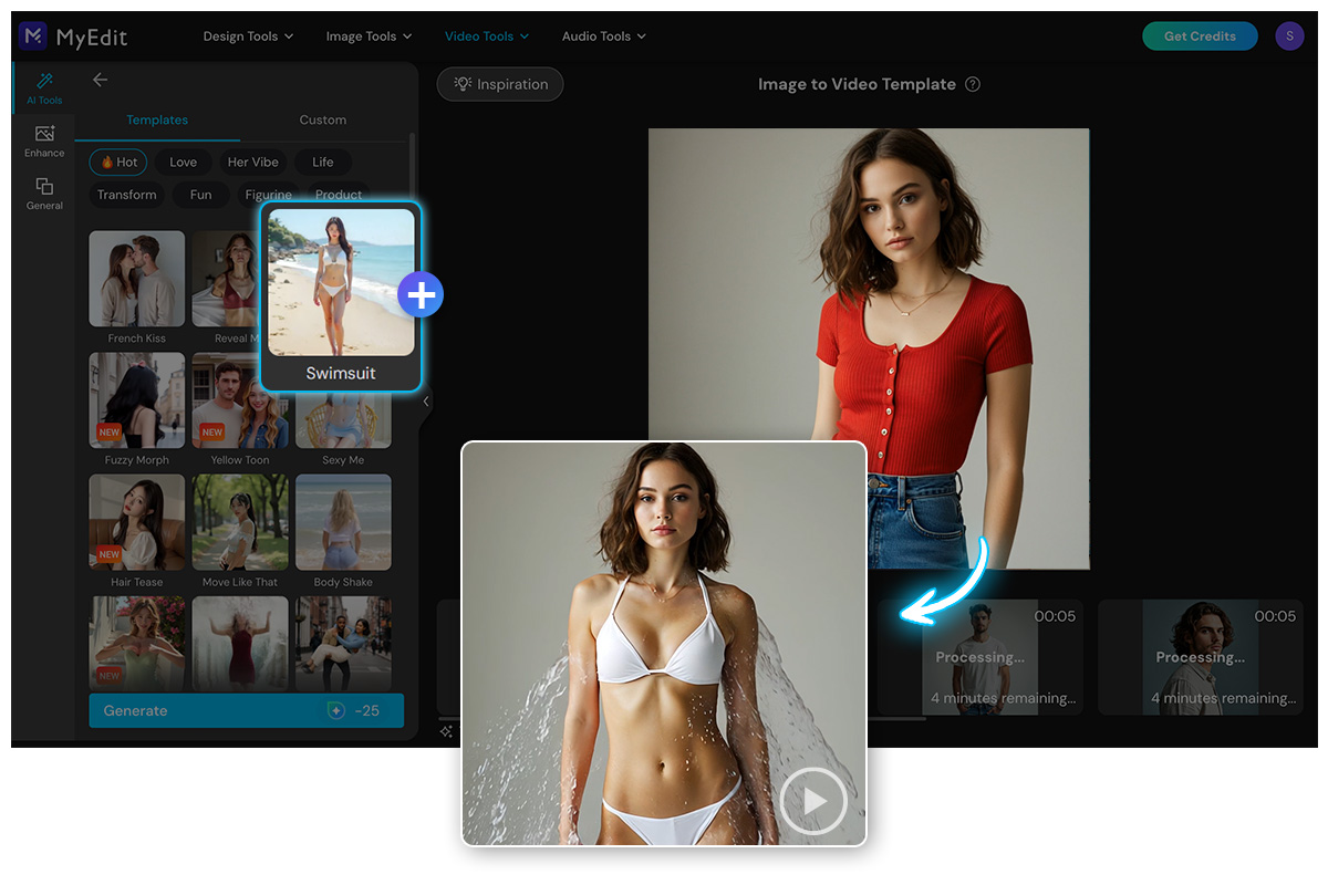 How to Remove Clothing with Image to Video Template