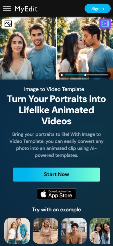 MyEdit - AI Simpsons Filter to create a video - Step 1