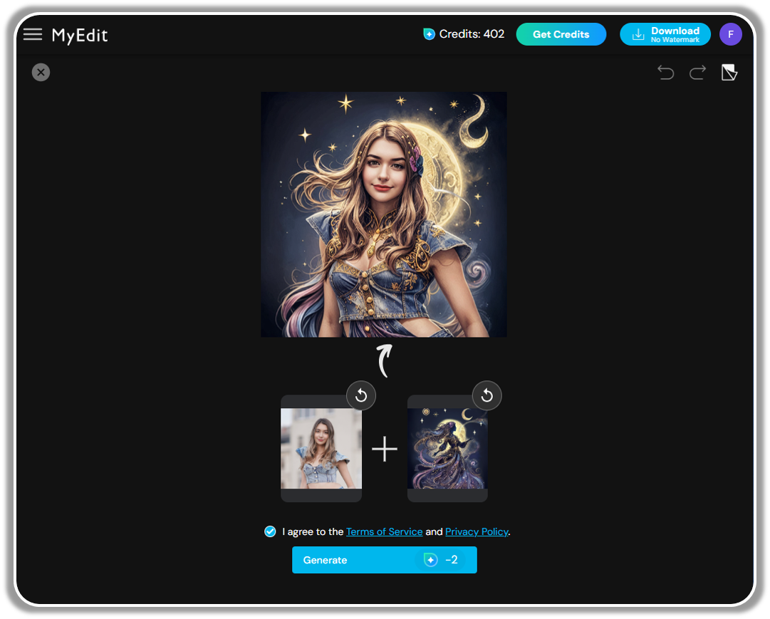 How to merge 2 pictures with AI online - Step 5