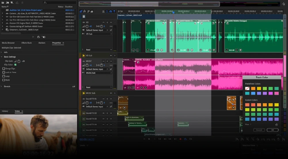 Interfaz de Audacity, un programa para grabar audio gratuito