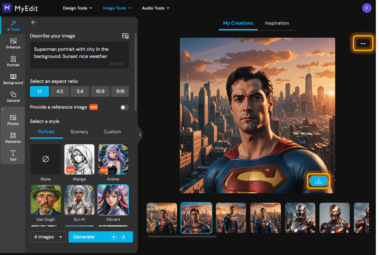 Create your own superhero with an AI generator - Step 3