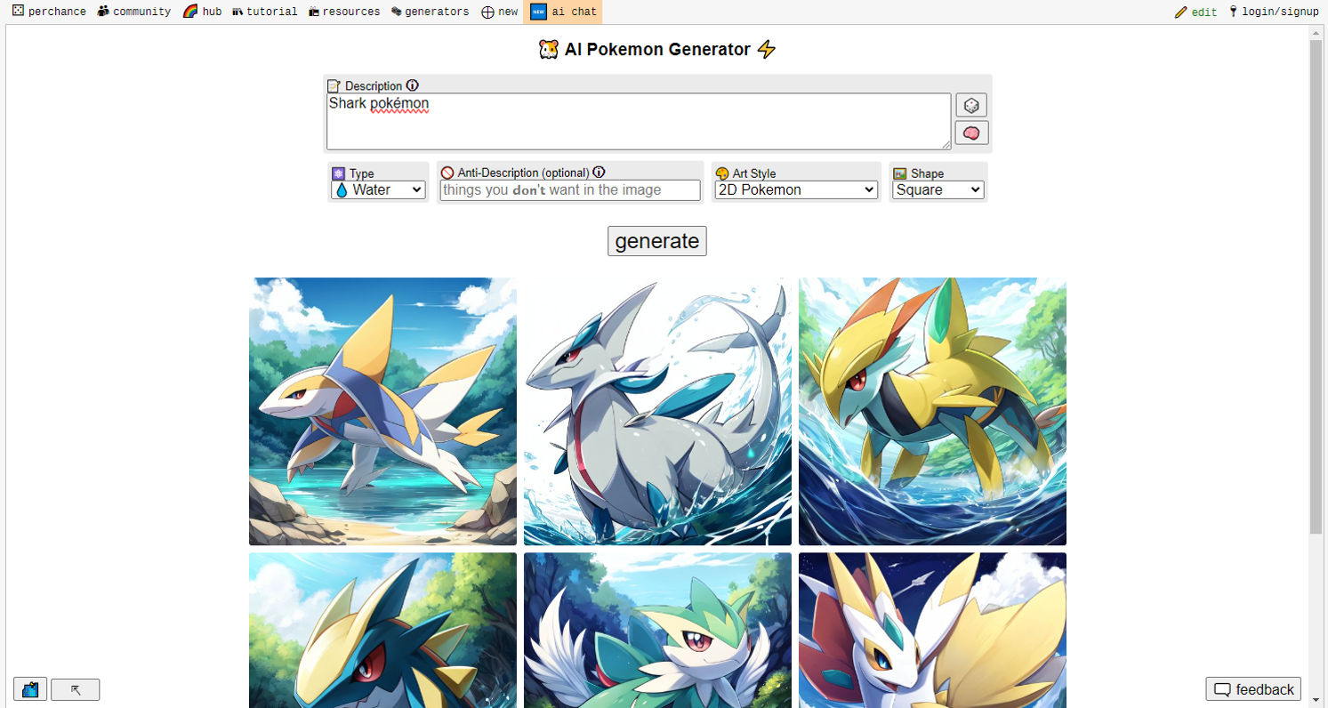 Perchance - 3rd best Pokémon Generator