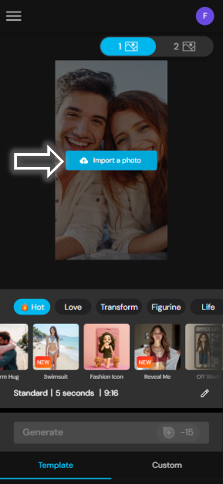 MyEdit - Create an AI Cheerleader video online step 2