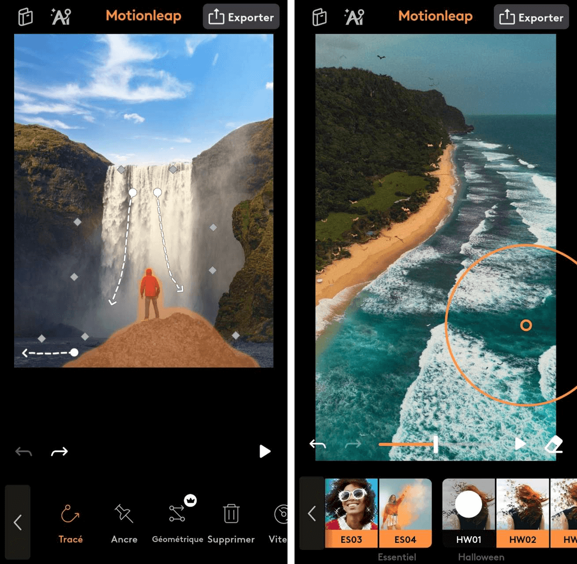 Motion Leap Interface - Application montage photo