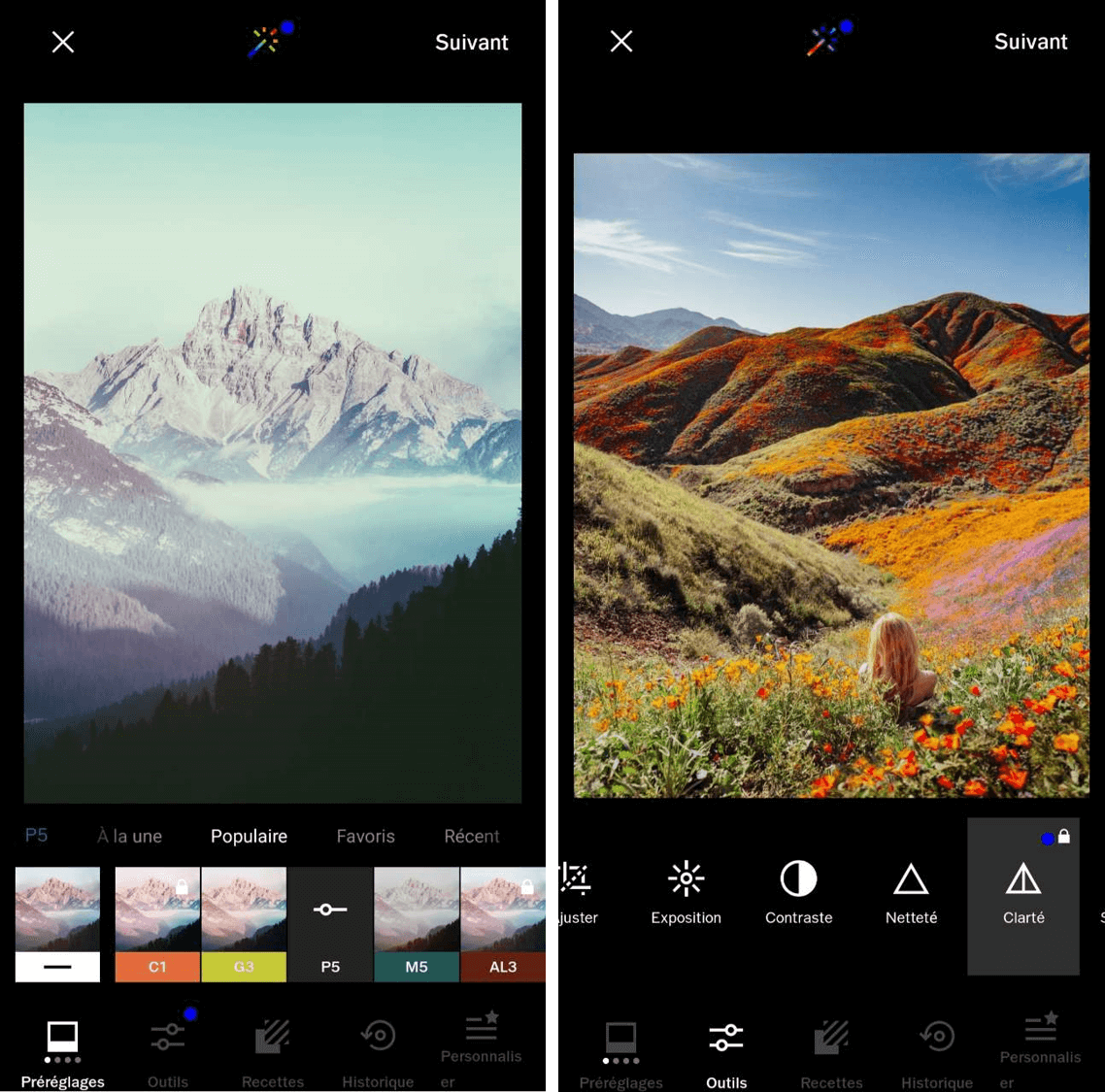 VSCO Interface - Application montage photo