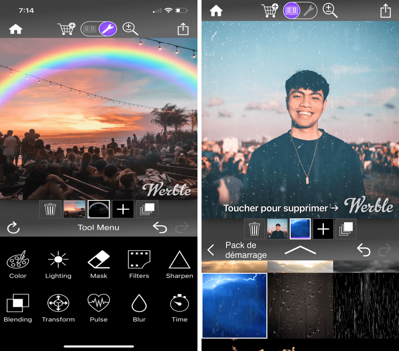 Werble Interface - Application montage photo