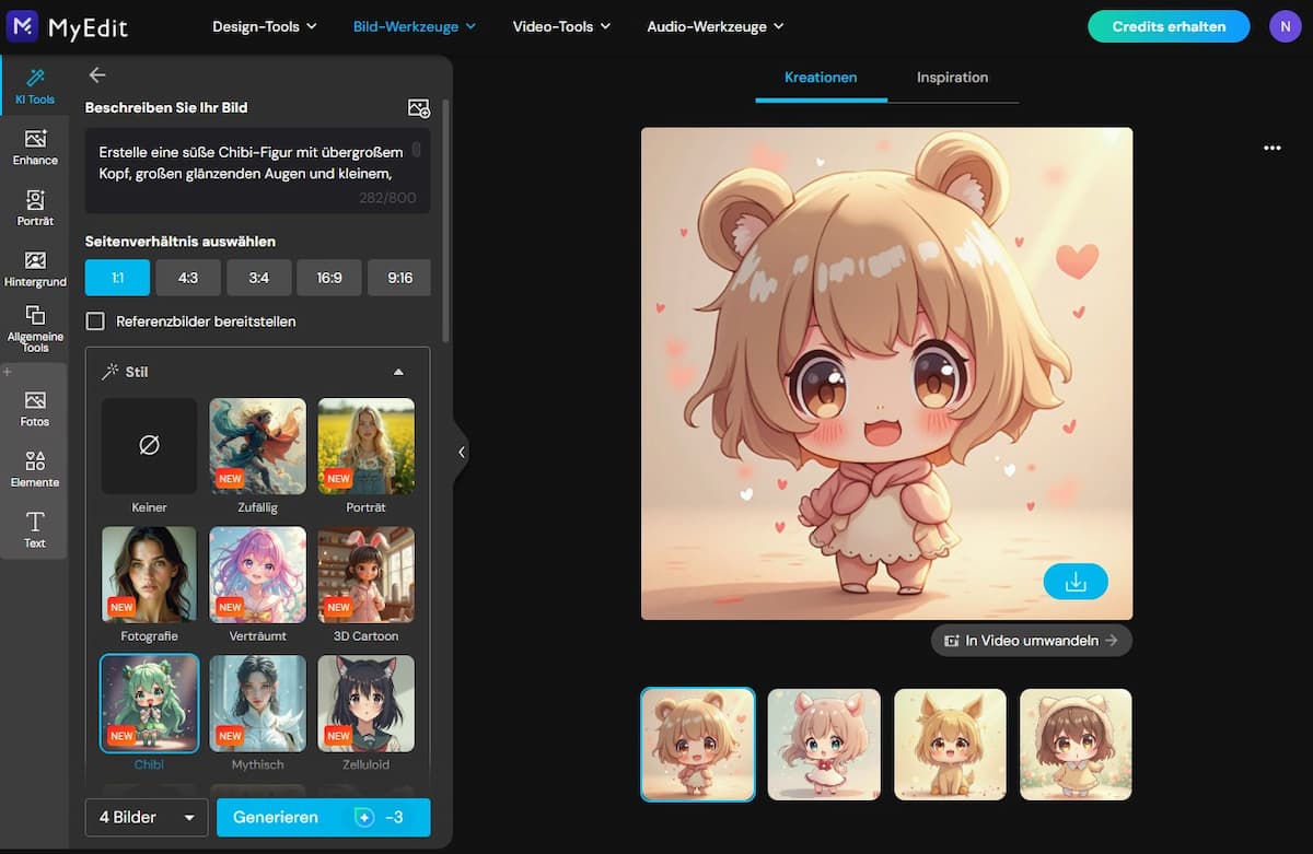 Chibi-Bild mit KI-Bildgenerator erstellen Chibi-Bild mit KI-Bildgenerator erstellen