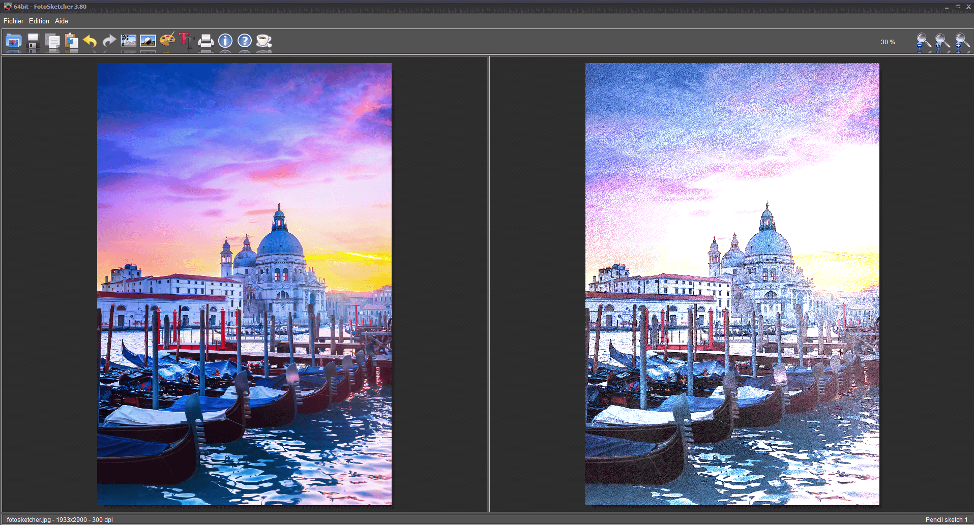 FotoSketcher - Logiciel pour transformer une photo en dessin