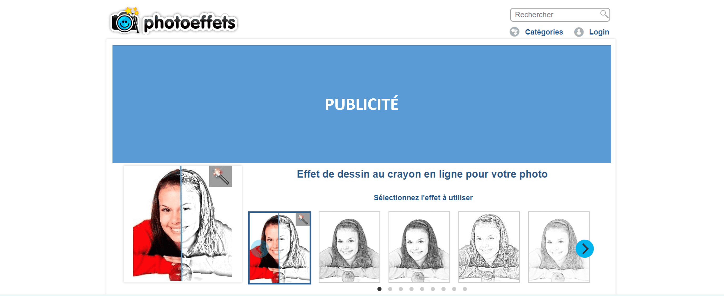 Photoeffets - Pour transformer des photos en fusain en ligne