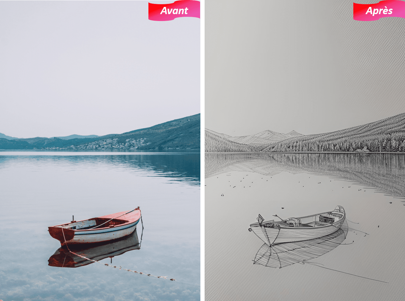 Photo d'une personne transformée en dessin avec PhotoDirector
