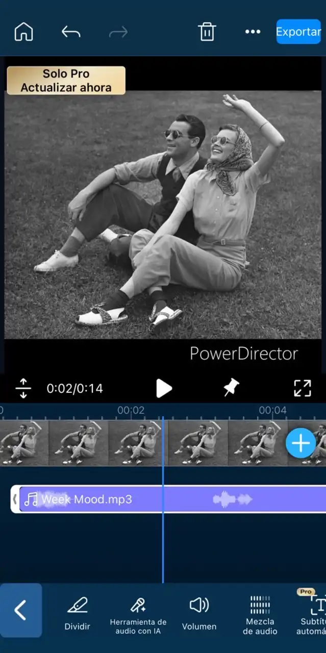 Interfaz de PowerDirector, la mejor app para hacer videos con fotos y música gratis