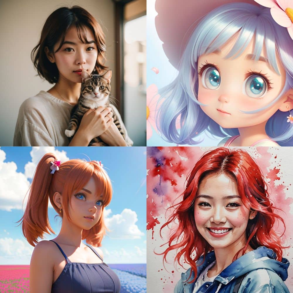MyEditで生成したai画像生成の例