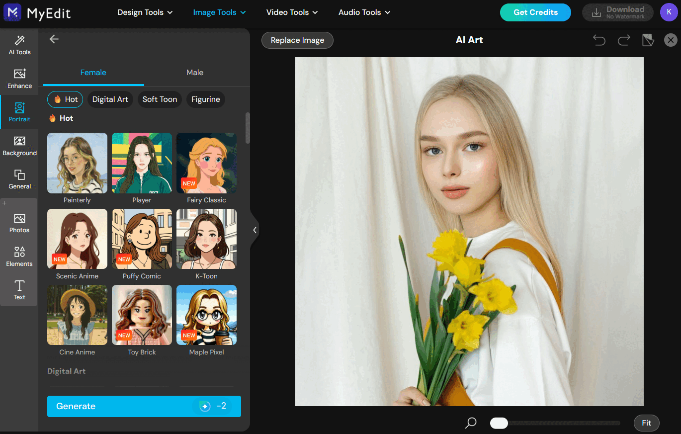 How to See My Cartoon Lookalike with MyEdit