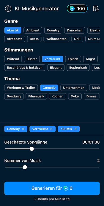 PowerDirector - KI-Musikgenerator